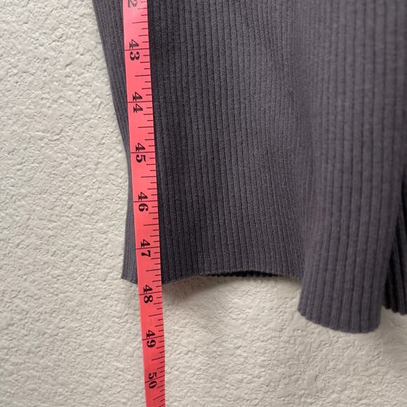 Aritzia Wilfred Alchemy Ribbed Dress Peppercorn Grey Large Knitted Cozy Chic - Picture 14 of 16